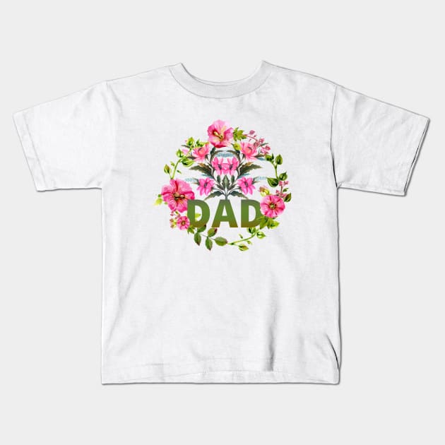 Forget Me Not Floral Wreath Dad Kids T-Shirt by slawers